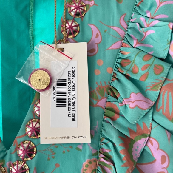 Sheridan French Stacey Dress In Green Floral/NWT Never Been Worn - Picture 3 of 4